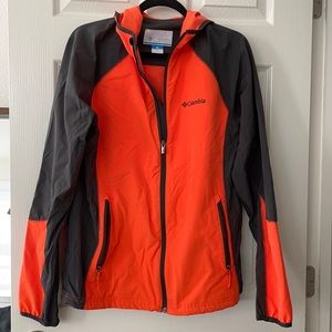 Columbia orange/grey light windbreaker